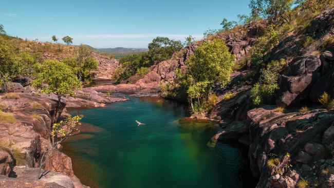 The Gunlom plunge pool. Picture: Tourism NT/Jewels Lynch