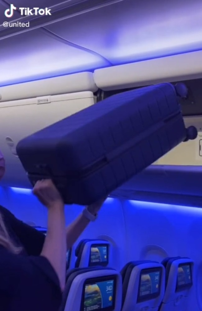 United Airlines Reveals How To Stow Luggage In Overhead Bins In Viral