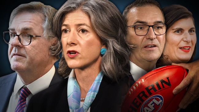 SA Health leaders Chris McGowan and Nicola Spurrier, Premier Steven Marshall and Events South Australia executive Hitaf Rasheed have all been dragged into the AFL families border exemptions scandal.