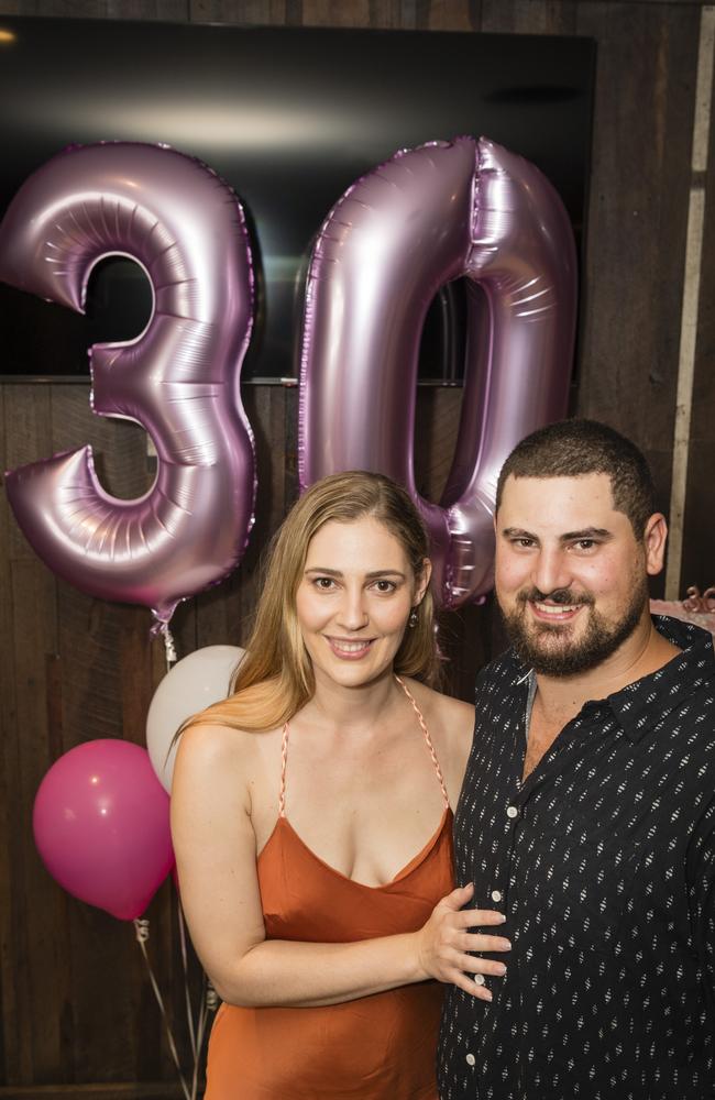 Kayla Sadler, pictured with Sam Johnson, celebrating her birthday on New Year's Eve at The Rock, Sunday, December 31, 2023. Picture: Kevin Farmer