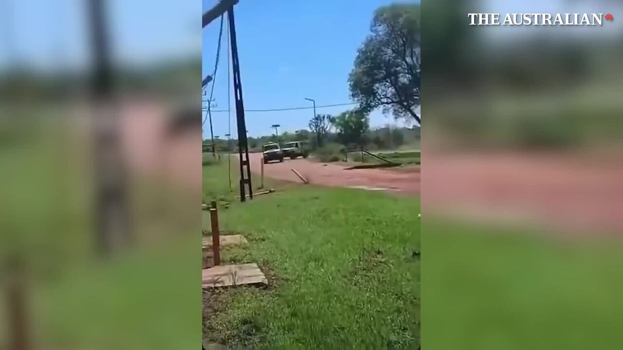 WATCH: Police chased by stolen car in remote NT community
