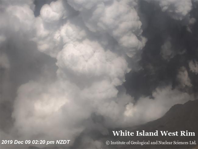 Cameras on the island captured the moments before the eruption. Picture: GeoNet