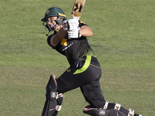 Gardner batting for Australia against Sri Lanka in a T20 match last month. Picture: AAP