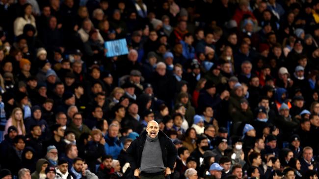 MANCHESTER, ENGLAND - JANUARY 08: Pep Guardiola, Manager of Manchester City during the Emirates FA Cup Third Round match between Manchester City and Chelsea at Etihad Stadium on January 08, 2023 in Manchester, England. (Photo by Naomi Baker/Getty Images) *** BESTPIX ***