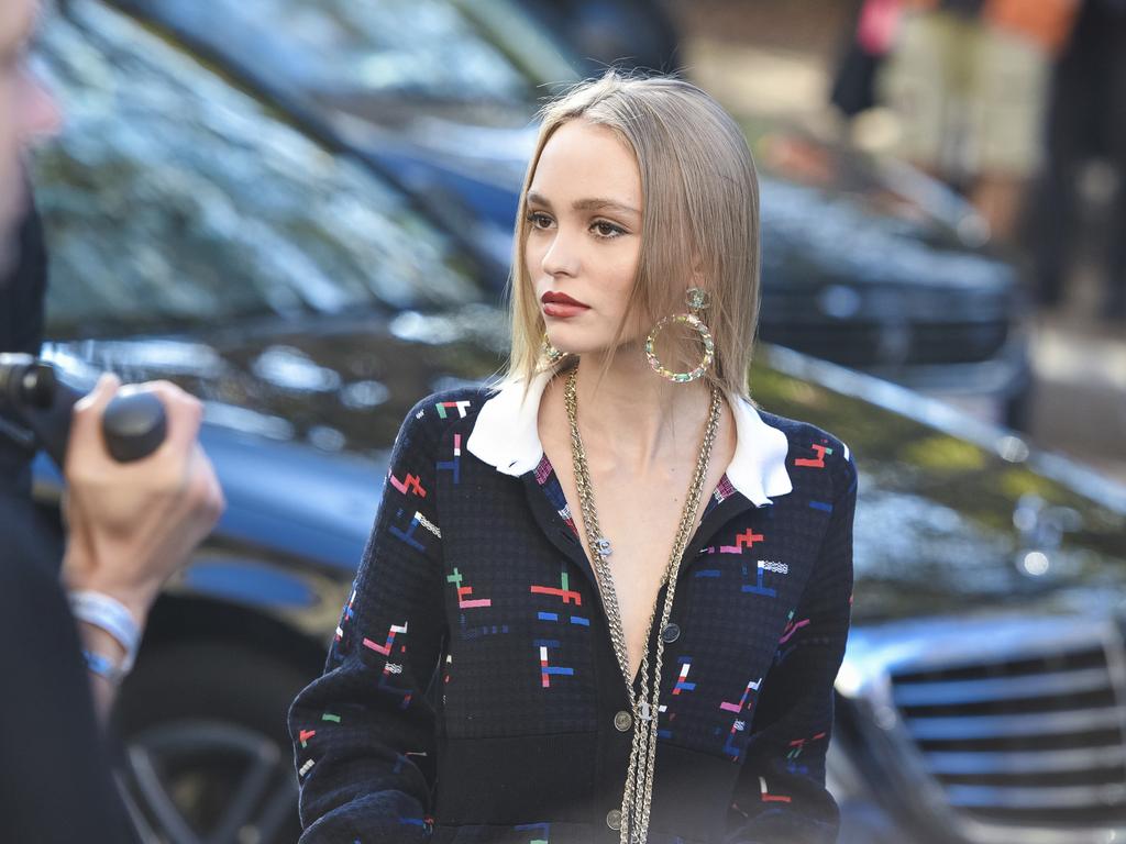 Lily Rose Depp arrives at Chanel Spring-Summer 2017 ready-to-wear collection on October 4, 2016 in Paris. Picture: AP