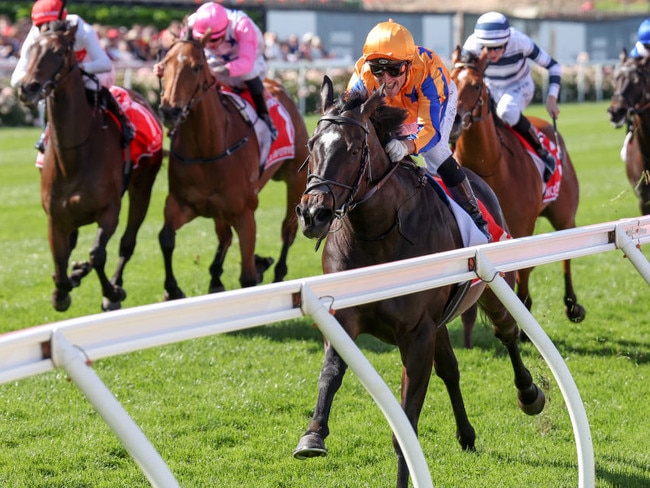 Imperatriz ridden by Opie Bosson wins the Ladbrokes Manikato Stakes at Moonee Valley Racecourse on October 28, 2023 in Moonee Ponds, Australia. (Photo by George Sal/Racing Photos via Getty Images)