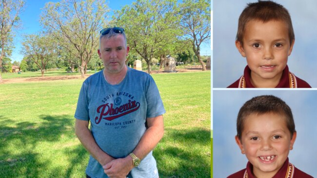 Joseph Shorey (left) who lost his sons Shane, 6, (top right) and Sheldon, 7, (bottom right). Picture: Supplied