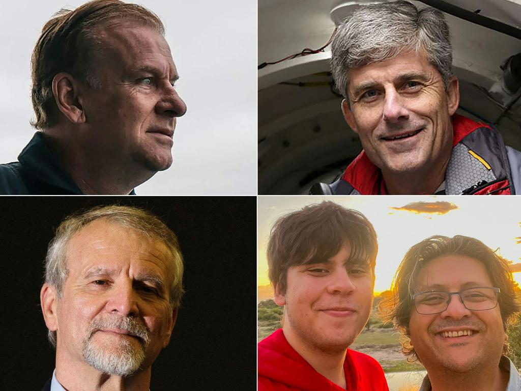 Hamish Harding, Stockton Rush, Paul-Henri Nargeolet, Suleman Dawood and his father Shahzada Dawood. Pictures: Joal Saget and various sources / AFP