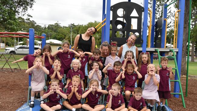 MY FIRST YEAR: Funny faces. Bli Bli State School Preps. Picture: Patrick Woods.