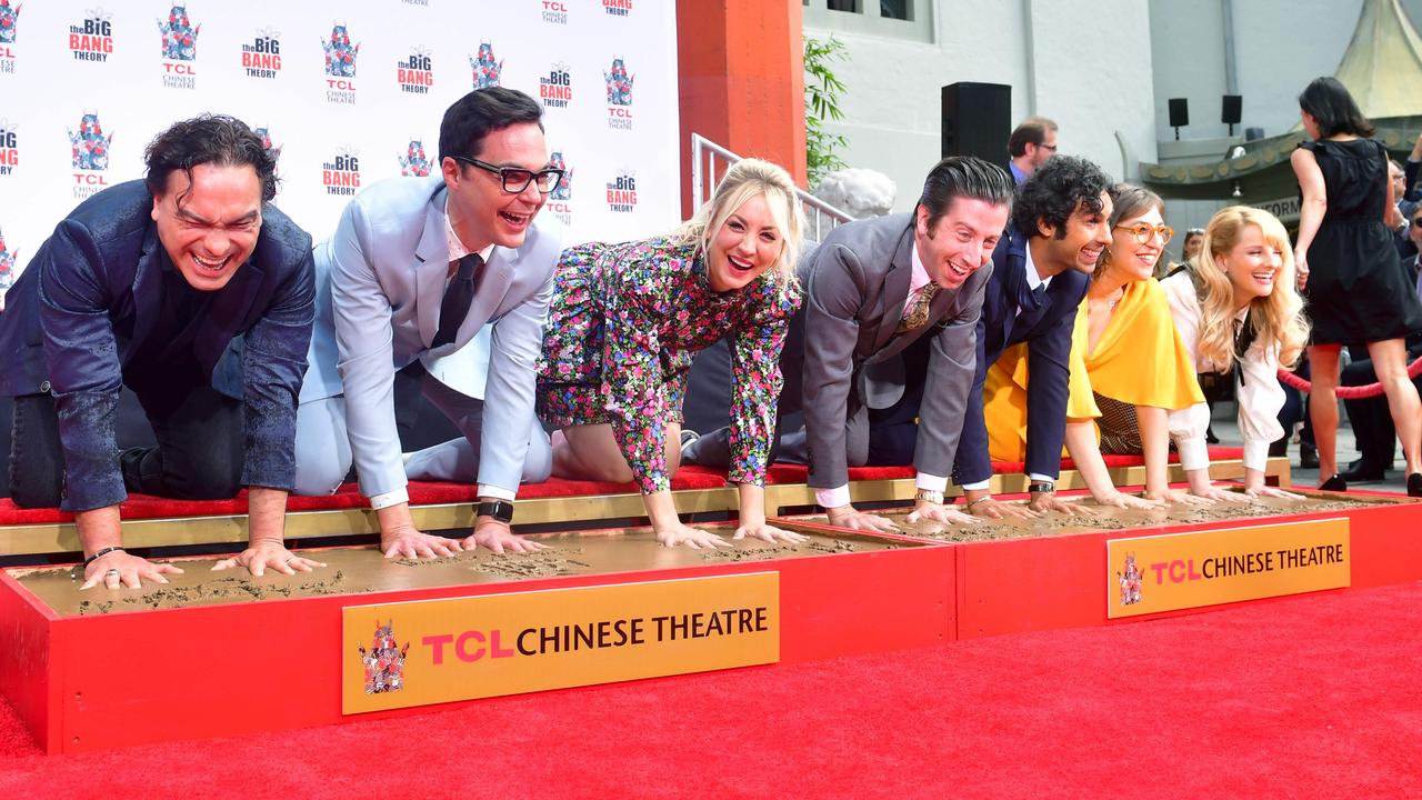 The cast from The Big Bang Theory during their Handprint Ceremony at the TCL Chinese Theatre in Hollywood.