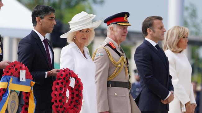 Prime Minister Sunak, Queen Camilla, King Charles III, President of France Emmanuel Macron and Brigitte Macron.