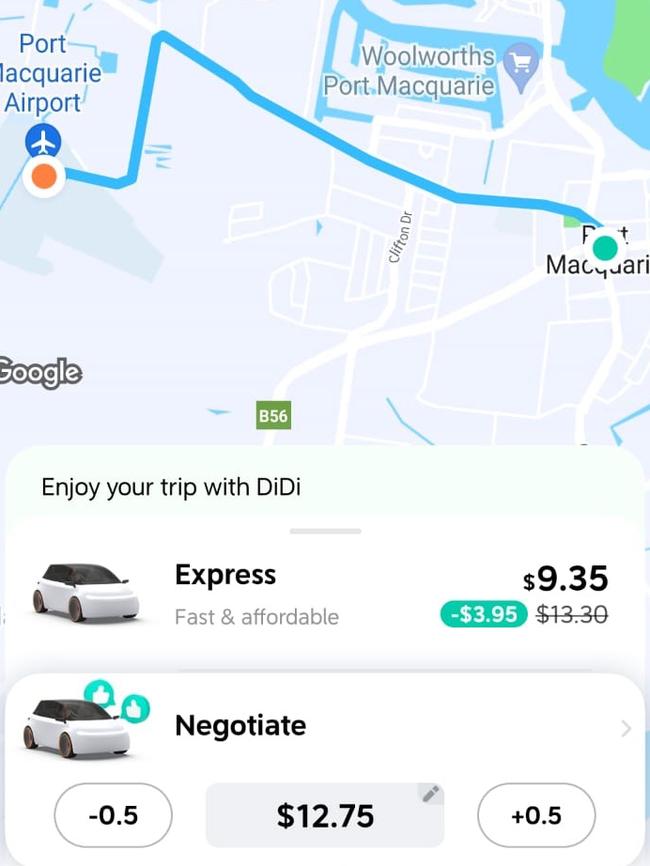 DiDi’s new fare negotiation mode.