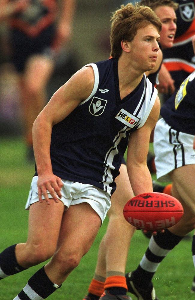 Gary Ablett Jr in action for the Geelong Falcons in 2001.