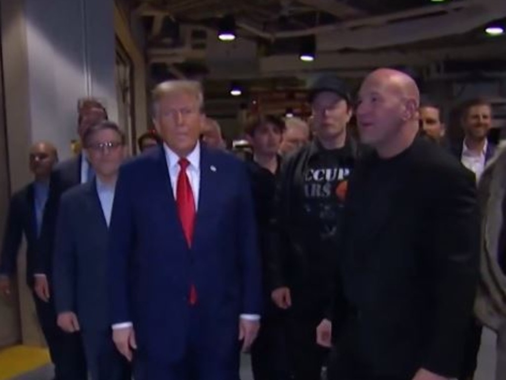 Incoming American President, Donald Trumps arrived at the UFC at Madison Square Garden today with Elon Musk and other stars. Picture: X