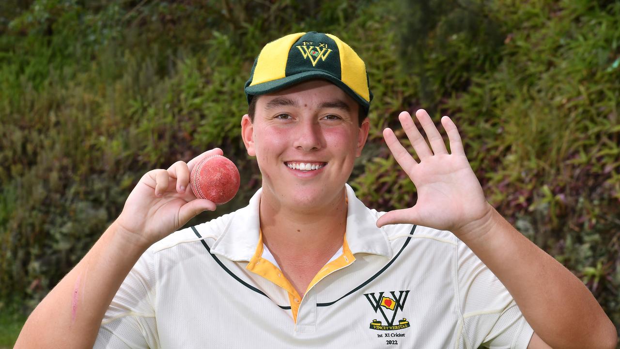 Villanova bowler Be Fingland took 5 wickets. Saturday February 12, 2022. Picture, John Gass