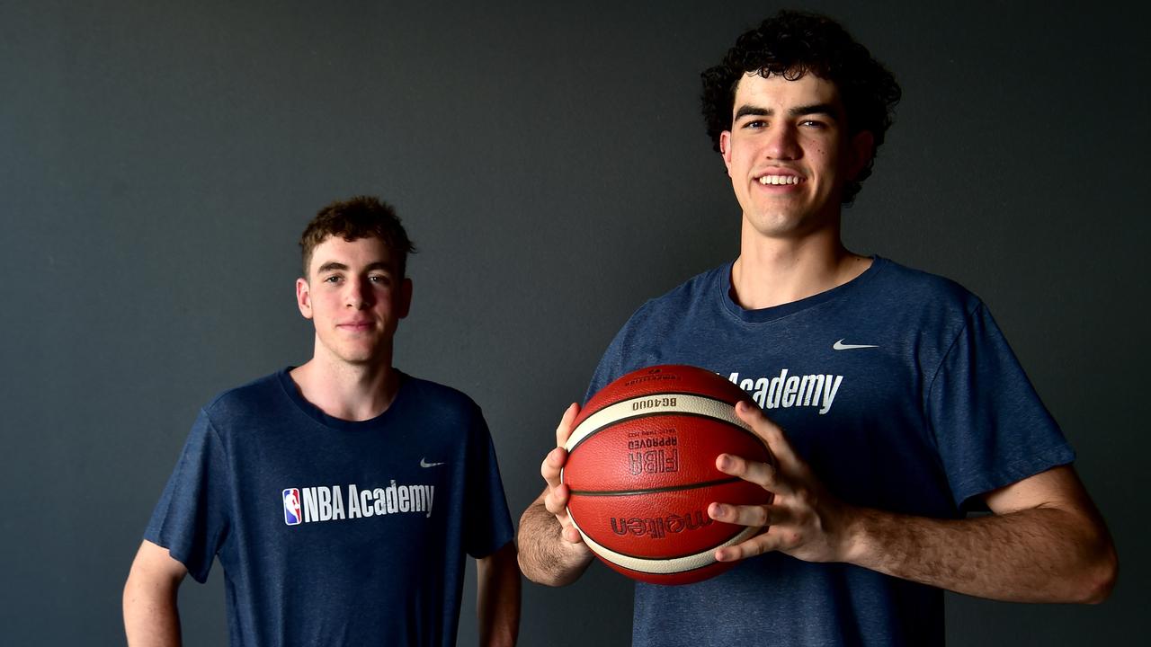 Rory Hawke and Luca Yates have both returned from Canberra from the Basketball Centre of Excellence and the NBA Global Academy respectively. Picture: Evan Morgan