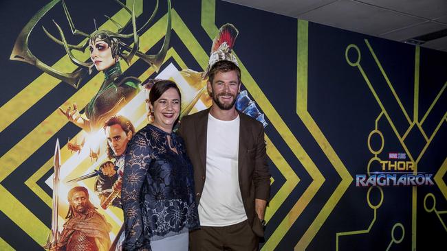 Premier Annastacia Palaszczuk and Thor: Ragnarok star Chris Hemsworth on the red carpet at the Australian premiere on the Gold Coast