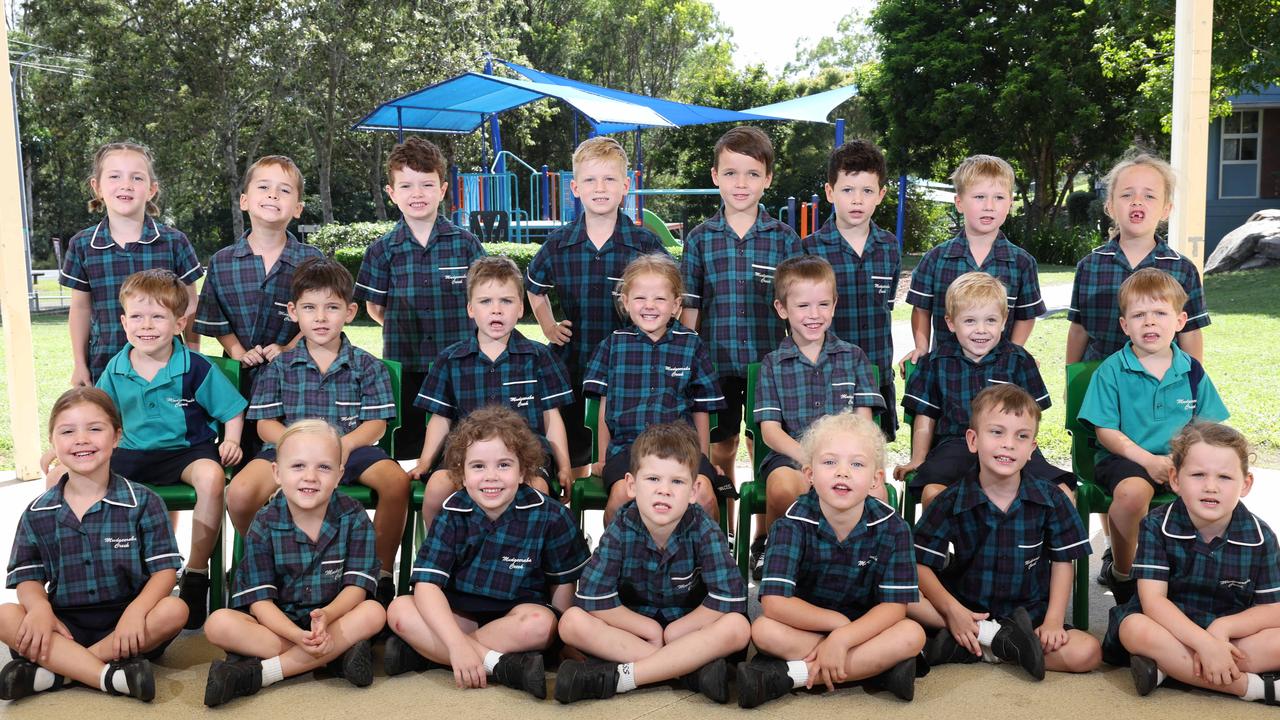 My First Year: Mudgeeraba Creek State School Prep B. Front row: Anna, Ryder, Emily, Ruben, Emerson, Asher, Remi. Middle row: Archie, Braxton, Oliver, Marnie, Harley, Harvey, Liam. Back row: Chloe, Jake, Oscar, Jaxon, Noah, Ari, Xavier, Ada. Picture Glenn Hampson. ,