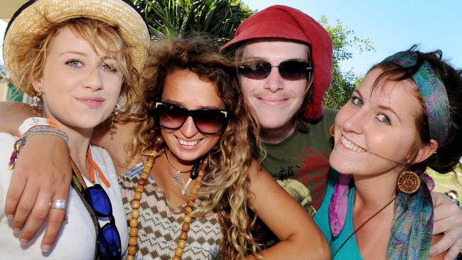 Caloundra Music Festival, 2009. Ruby Donohoe, Molly O'Neill, Tom Gordon and Sophia Andes, Noosa.