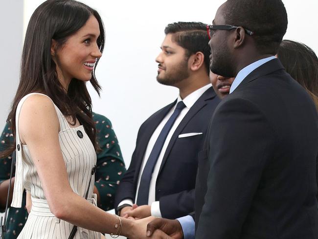 She met young Commonwealth Youth Forum delegates. Picture: AFP PHOTO / POOL / Yui Mok