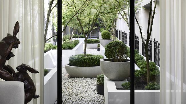 Japanese-style garden at the hotel.