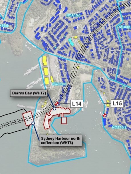 A concept plan of the Western Harbour Tunnel under Waverton.