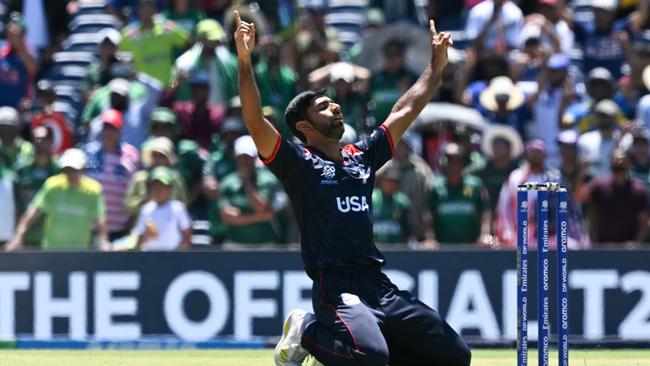 USA's Saurabh Nethralvakar celebrates. Photo by ANDREW CABALLERO-REYNOLDS / AFP.