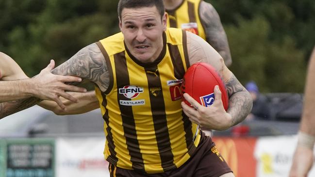 EFL Premier Division 2022: Rowville v South Croydon at Seebeck Oval.  Anthony Brolic (Rowville). Picture: Valeriu Campan