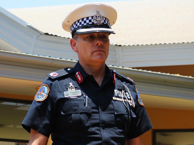 NT Police Assistant Commissioner Travis Wurst outside the Katherine Local Court on Thursday. Picture: Jason Walls