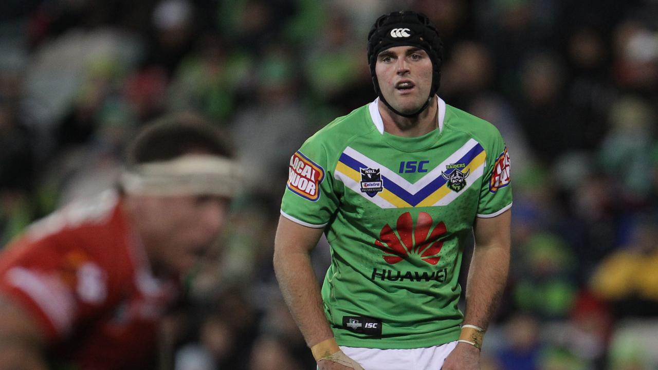 Mark Nicholls makes his 2012 NRL debut for the Canberra Raiders.