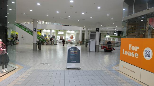 The tired and empty facade inside Market Square sees more and more store owners pack up shop. Picture: Mark Wilson.