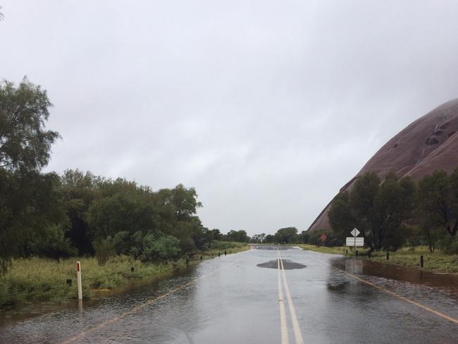 Flash flooding at Uluru led to the closure of the national park. Picture: Parks Australia