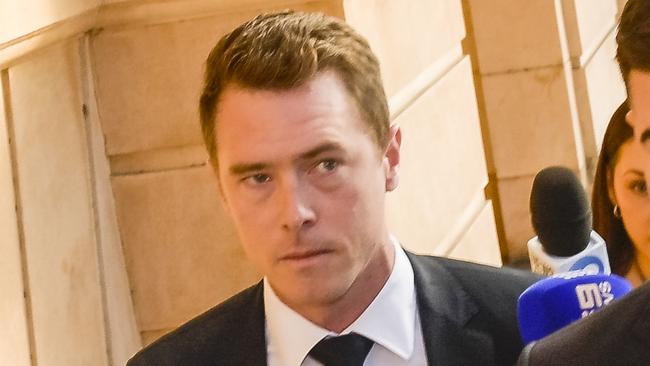 Rohan Dennis leaves court on Wednesday. Picture: NewsWire / Roy VanDerVegt. Picture: NewsWire / Roy VanDerVegt