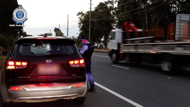 Images of the continuing COVID-19 compliance operation on key arterial and back roads across regional NSW. In the past 24 hours, 79 PINs were issued by Traffic and Highway Patrol Command as part of the operation. Source: NSW Police