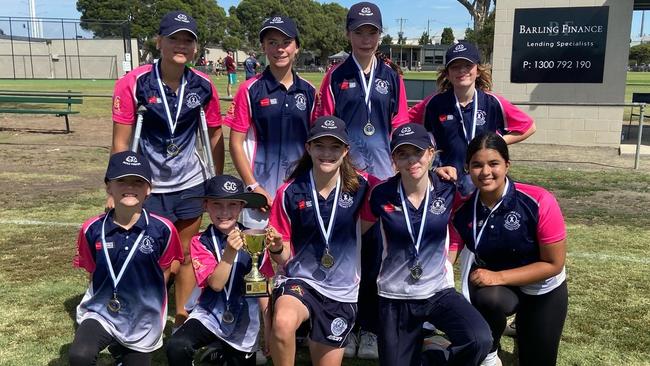 Geelong City Sharks' U15 girls premiership team. Picture: Geelong City CC