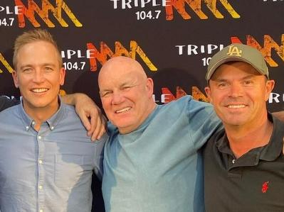 Triple M Rush Hour Adelaide presenters Greg Blewett, Andrew Jarman and Bernie Vince. Pics: Instagram