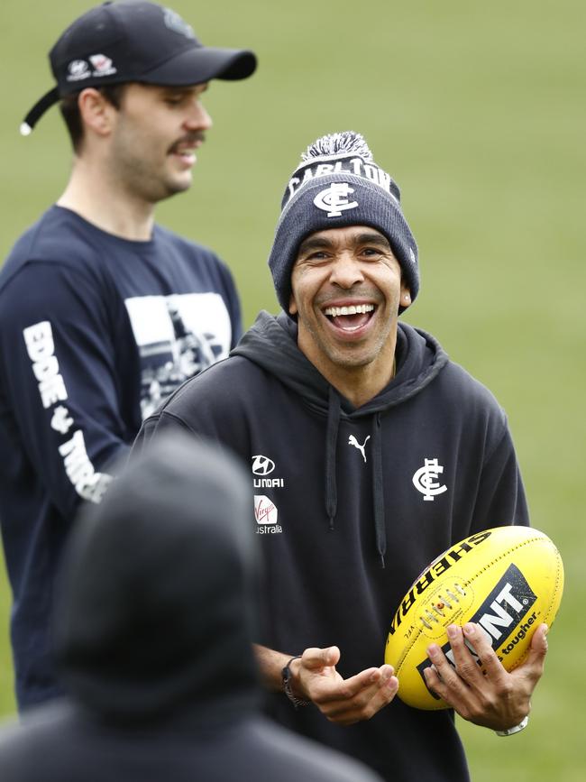 AFL legend Eddie Betts at Carlton training. Picture: Darrian Traynor/Getty Images