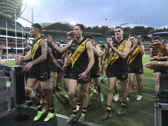 SANFL - PRELIMINARY FINAL - Glenelg v Adelaide Crows at Adelaide Oval. Glenelg off the the Grand Final.  Picture SARAH REED