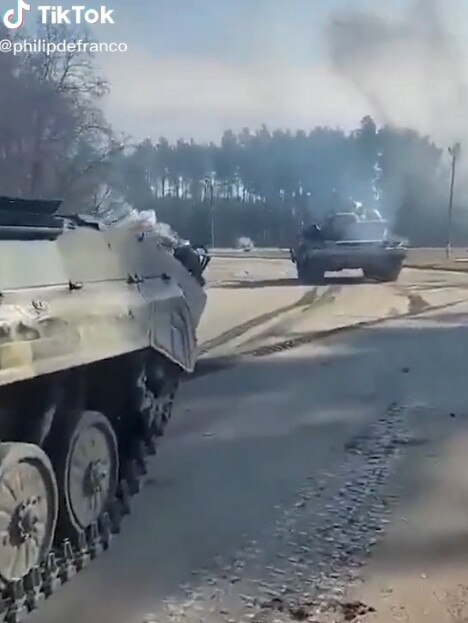 Scenes of the Ukrainian conflict on TikTok.