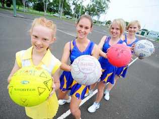 Lauren, Ashleigh, Stephanie and Caroline Kaye all play netball and think the benefits far outweigh the costs. . Picture: Max Fleet