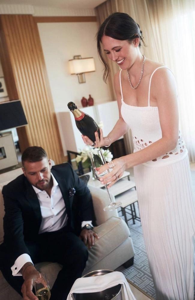 Jesinta and Buddy Franklin may soon be popping the bubbly amid rumours they’re selling up their Rose Bay home.