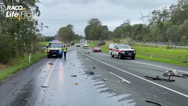 VIDEO: Critically injured man airlifted after truck and car collide