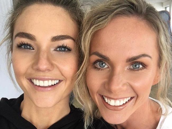 Sam Frost’s sister Kristine helped her through her mental health battle. Picture: Supplied