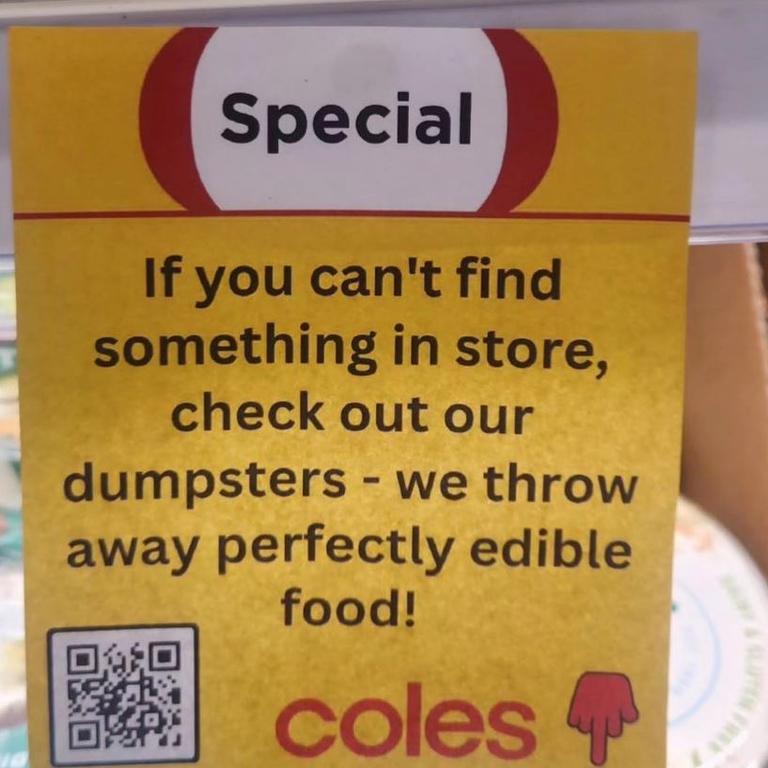 Activists have planted fake special tags at Coles and Woolworths. Picture: Instagram