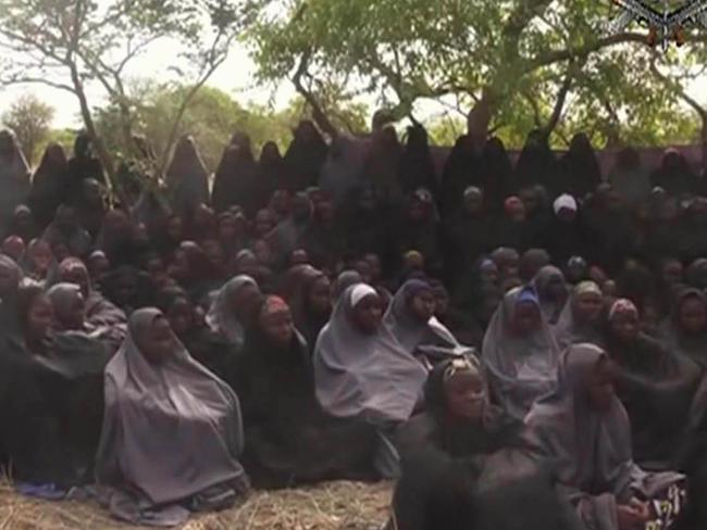 Taken ... Nigeria's Boko Haram shared footage of the schoolgirls they abducted. Picture: AP Photo