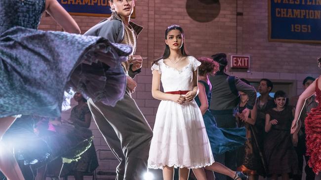 Zegler (centre) in a scene from Steven Spielberg’s West Side Story. Picture: Niko Tavernise