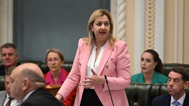 Queensland Premier Annastacia Palaszczuk during question time during the sitting of state parliament. Photo: Lyndon Mechielsen.