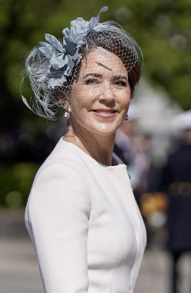 Queen Mary of Denmark is pictured during a welcome ceremony for an official state visit of the Danish royal couple to Norway. Picture: AFP