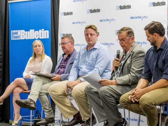 You Decided Gold Coast Bulletin Election Forums, . Divisions 1, 2,  and 3 held at the Gold Coast Bulletin office in Southport. Division 1 candidates,  Renee Clarke, Pat Reynolds, Alec Pokarier, Andrew Stimson, and Mark Hammel, . Picture: Jerad Williams