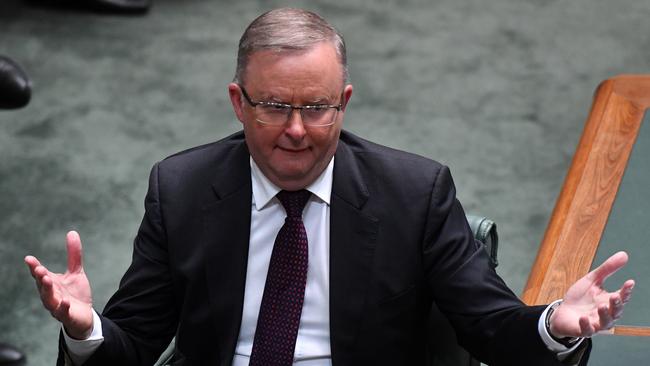 Leader of the Opposition Anthony Albanese during Question Time in the House of Representatives on Wednesday. Picture: Sam Mooy/Getty